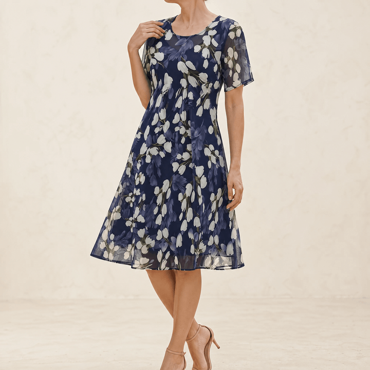 Calanthe | Women's Floral Midi Dress Navy - Navy - Image 11