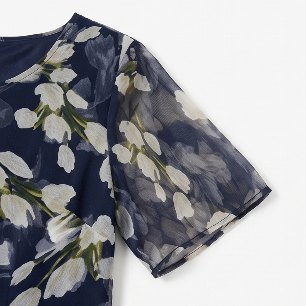 Calanthe | Women's Floral Midi Dress Navy - Navy - Image 8