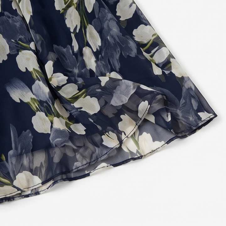 Calanthe | Women's Floral Midi Dress Navy - Navy - Image 9