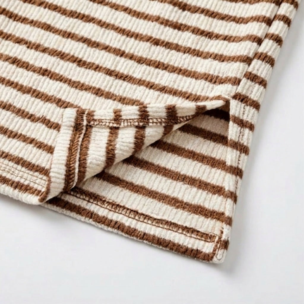 Caldene | Women's Striped Relaxed Fit Knit Top - Striped - Image 10