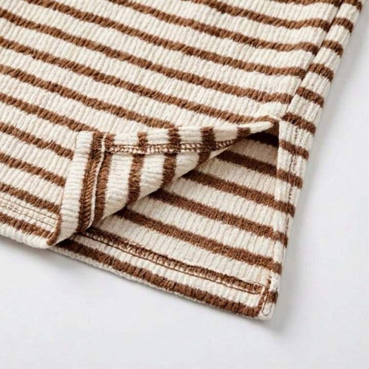Caldene | Women's Striped Relaxed Fit Knit Top - Striped - Image 10
