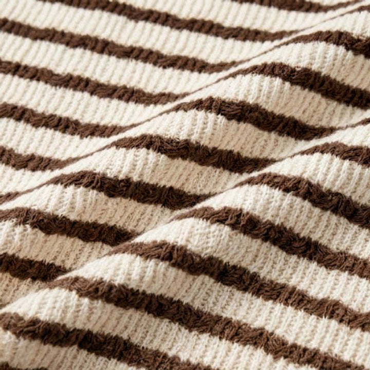 Caldene | Women's Striped Relaxed Fit Knit Top - Striped - Image 9