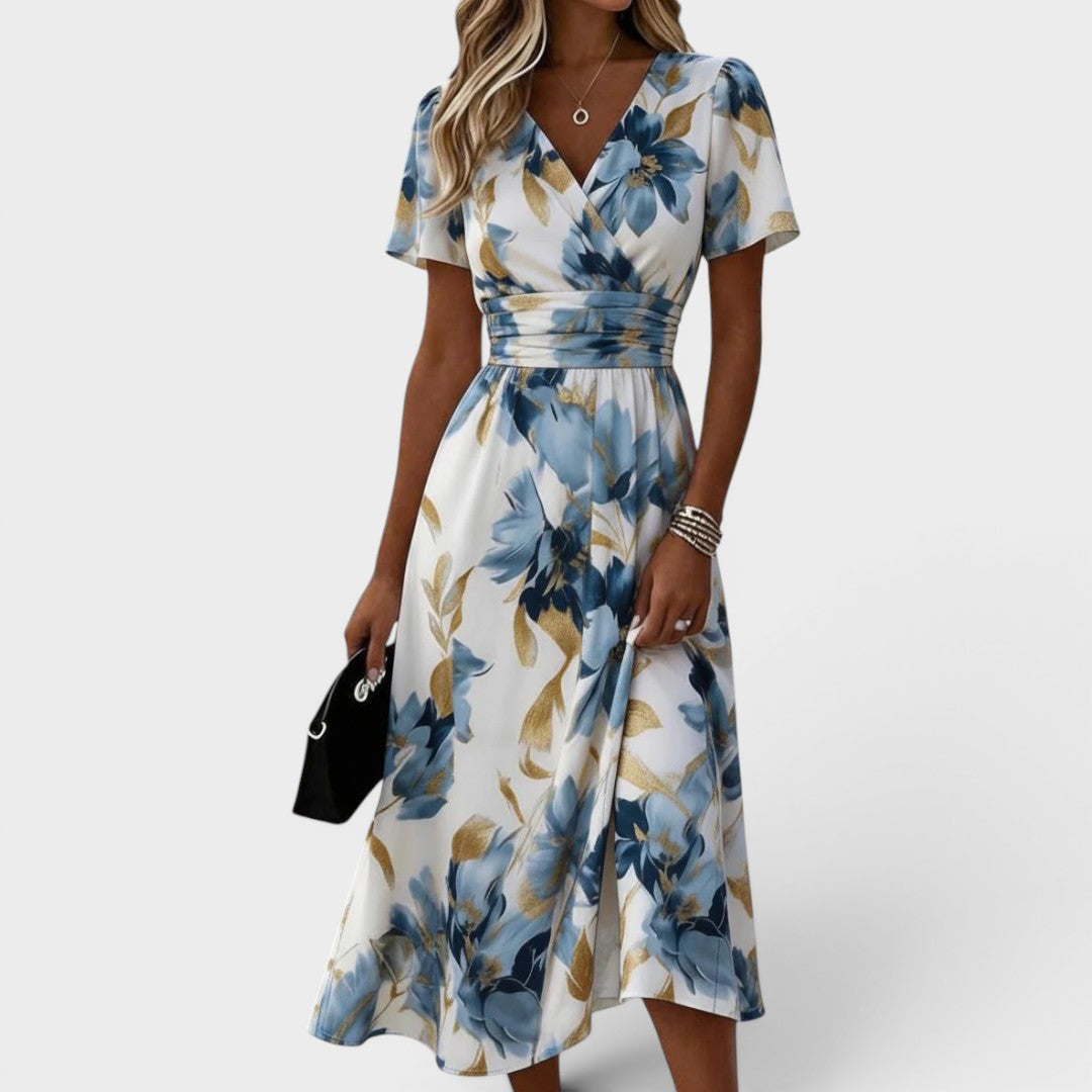 Caldwen | Women's Floral Print Wrap Midi Dress - Image 1