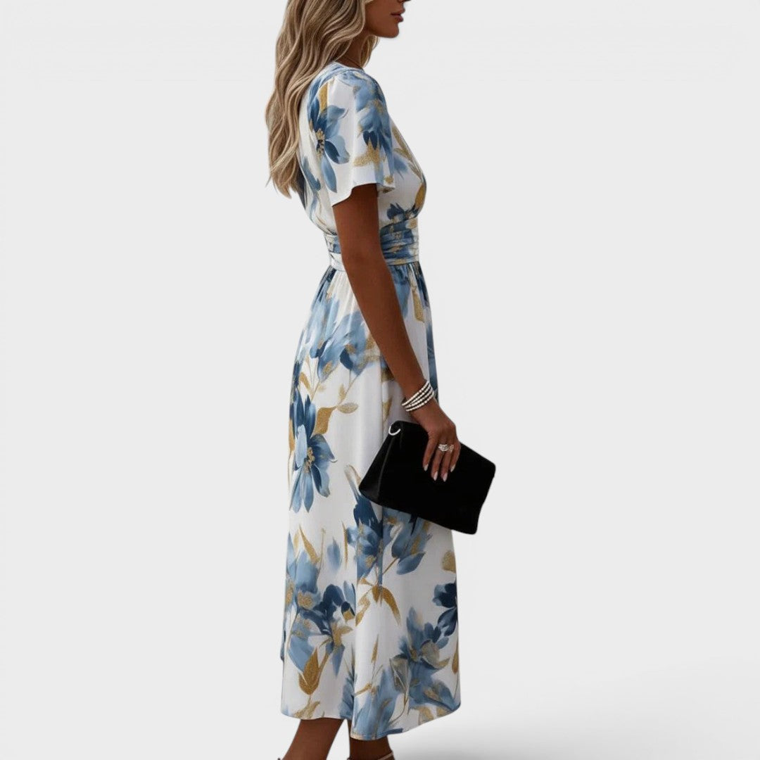 Caldwen | Women's Floral Print Wrap Midi Dress - Image 2