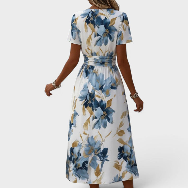 Caldwen | Women's Floral Print Wrap Midi Dress - Image 4