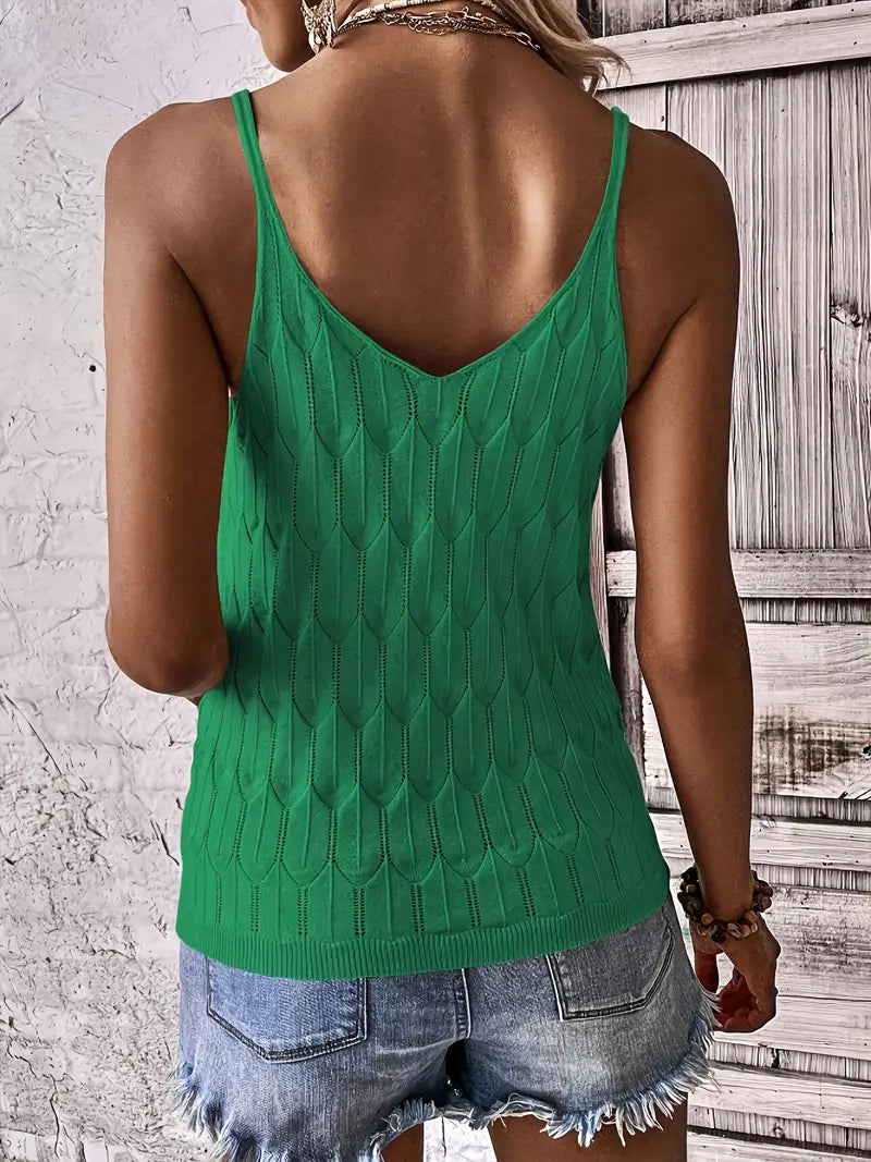 Calindra | Women's Boho Knit Tank Top - Cream - Image 25