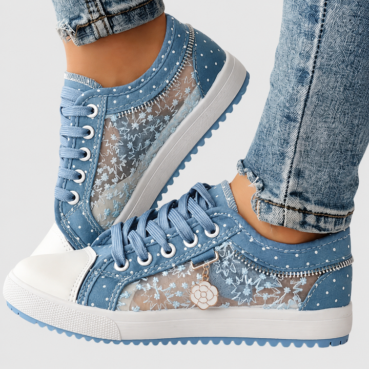 Calindra | Women's Orthopedic Sneakers Mesh - Light Blue - Image 1