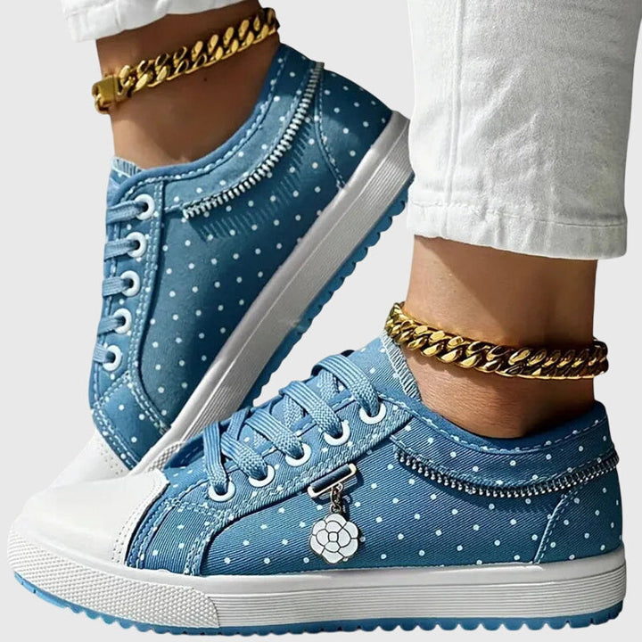 Calindra | Women's Orthopedic Sneakers Mesh - Light Blue - Image 12