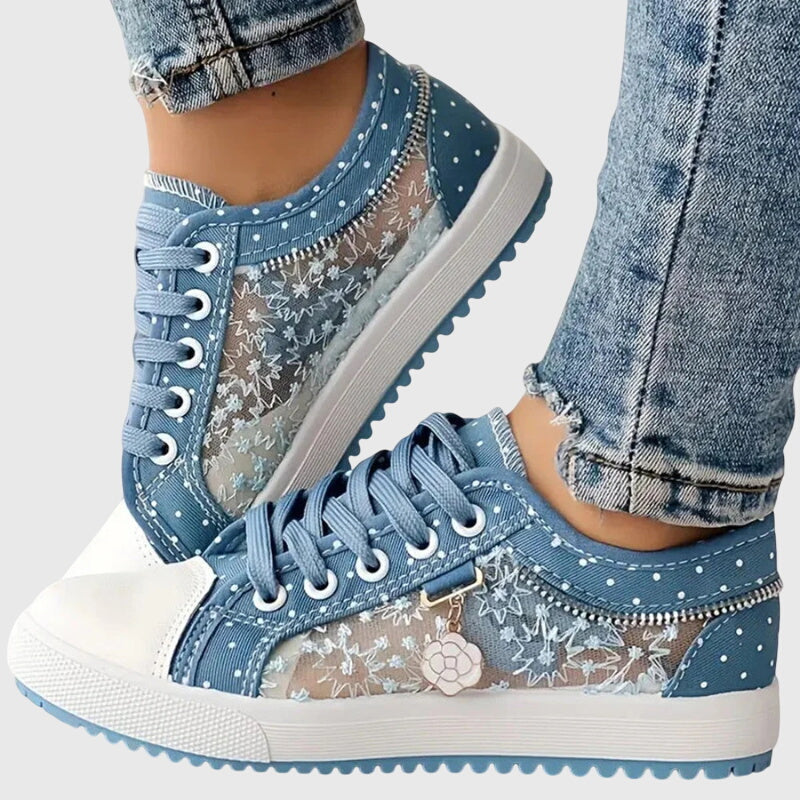 Calindra | Women's Orthopedic Sneakers Mesh - Light Blue - Image 2