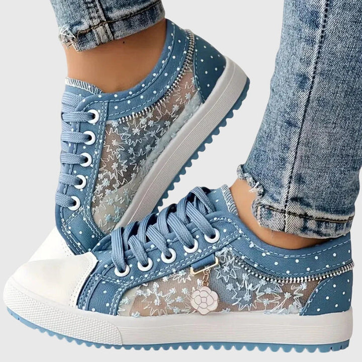 Calindra | Women's Orthopedic Sneakers Mesh - Light Blue - Image 2