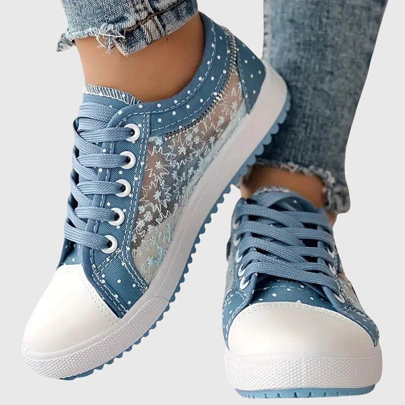 Calindra | Women's Orthopedic Sneakers Mesh - Light Blue - Image 3