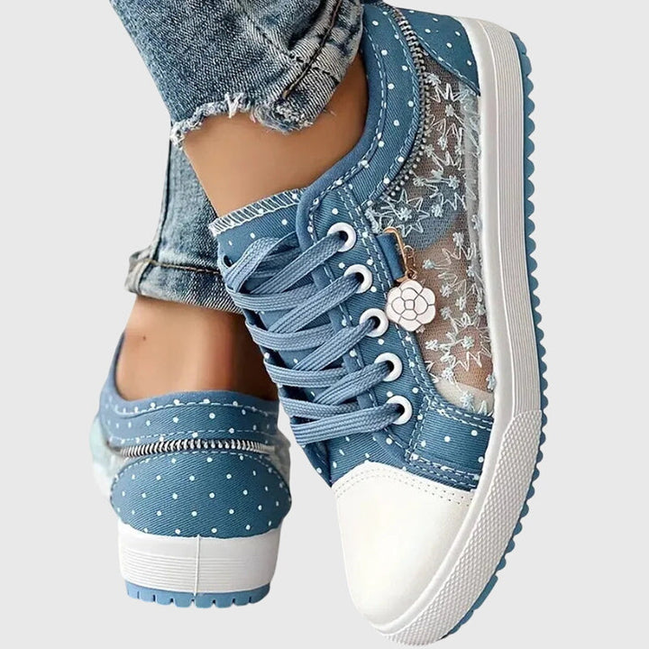 Calindra | Women's Orthopedic Sneakers Mesh - Light Blue - Image 4