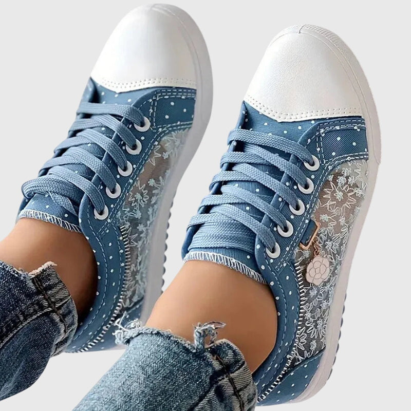 Calindra | Women's Orthopedic Sneakers Mesh - Light Blue - Image 5