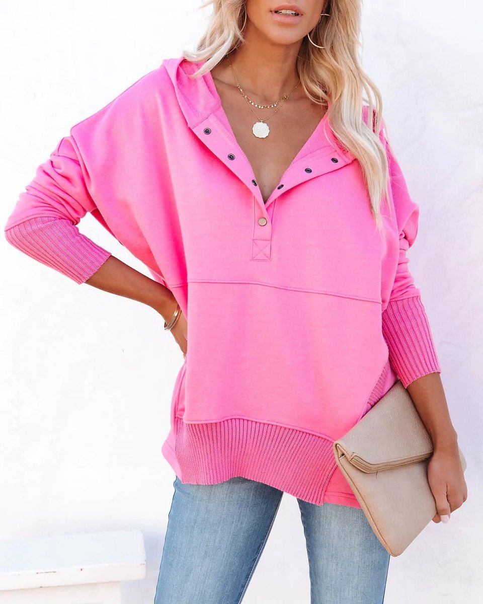 Calindra | Women's Oversized Long Sleeve Hoodie Pullover - White - Image 16