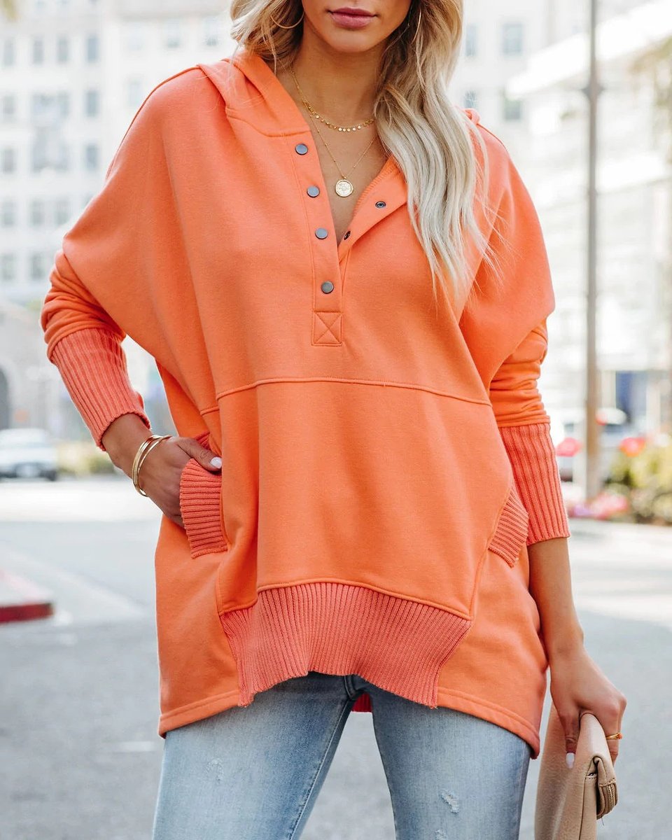 Calindra | Women's Oversized Long Sleeve Hoodie Pullover - White - Image 17
