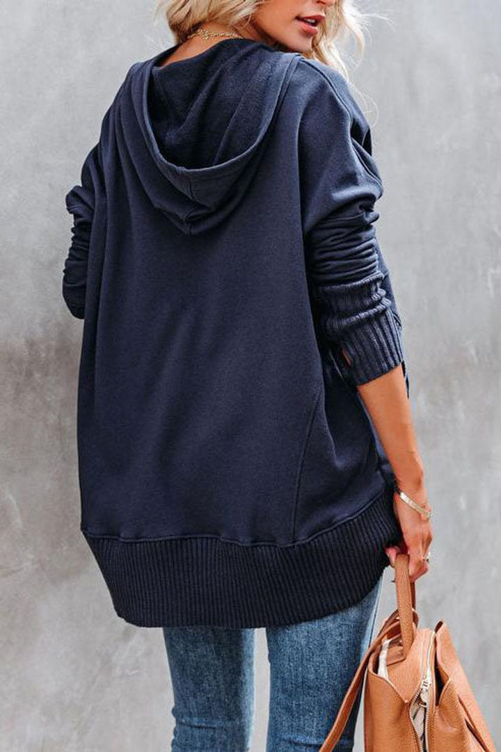 Calindra | Women's Oversized Long Sleeve Hoodie Pullover - White - Image 9