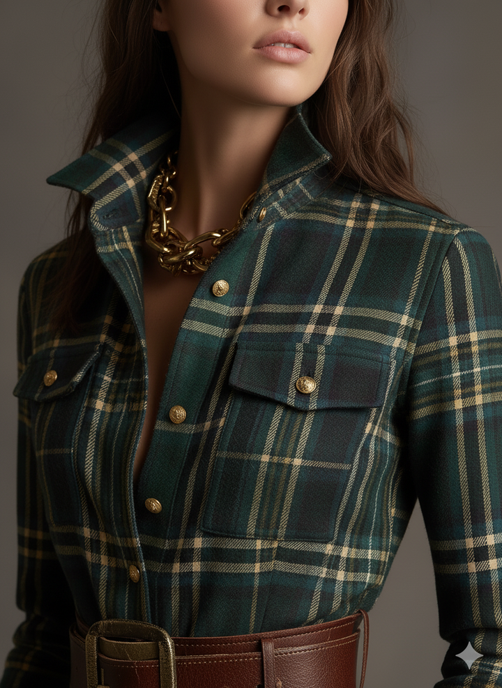 Calliope | Women's Tartan Button Up Maxi Dress - Image 10