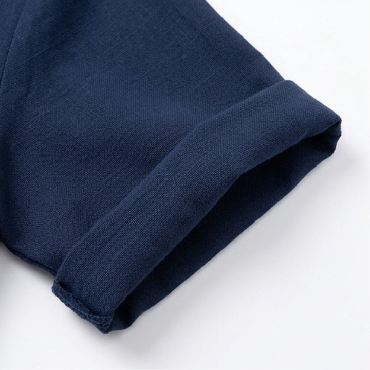 Callista | Women's V-Neck Relaxed Blouse - Navy - Image 9