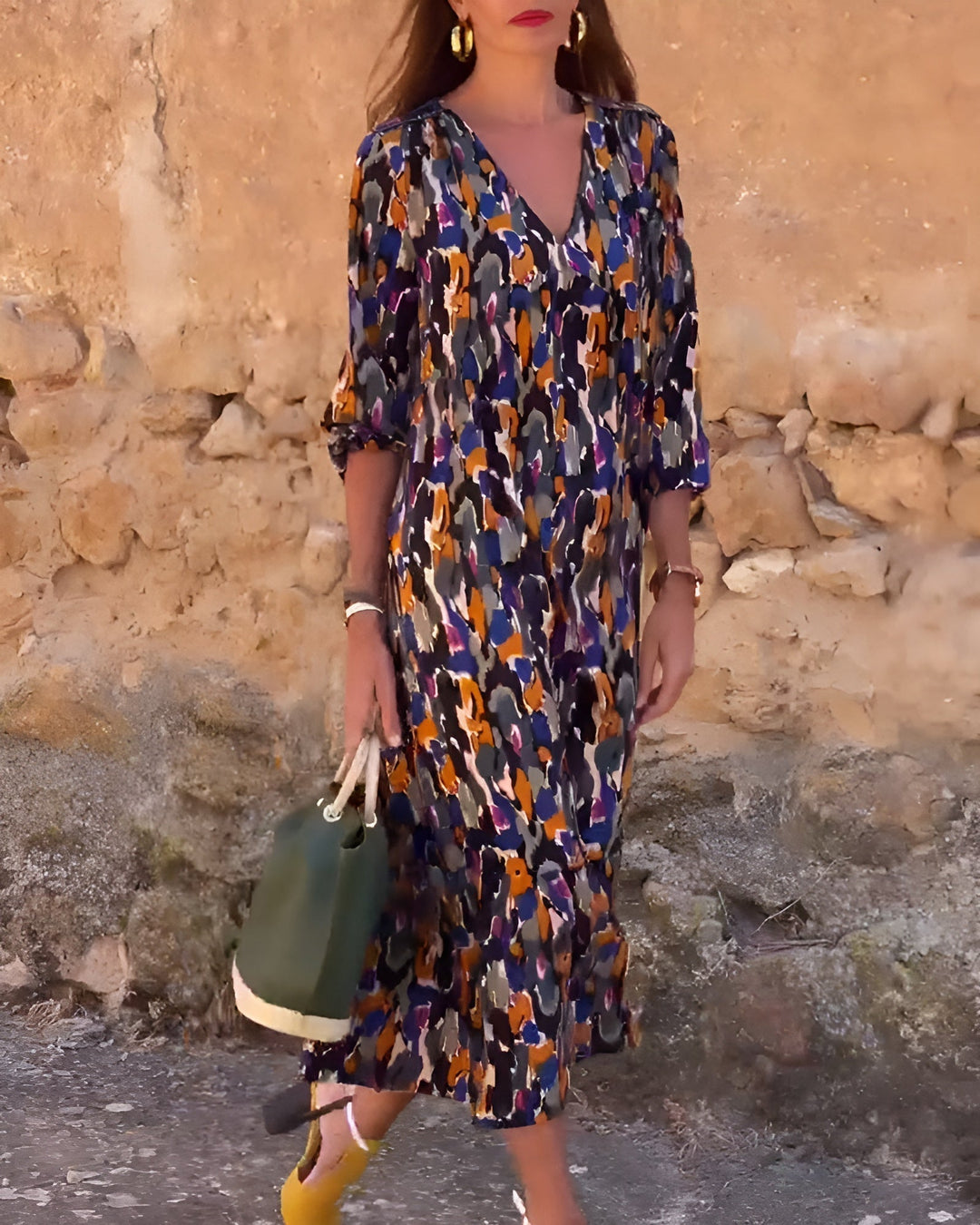 Calloway | Women's Abstract Print Midi Dress - Image 2