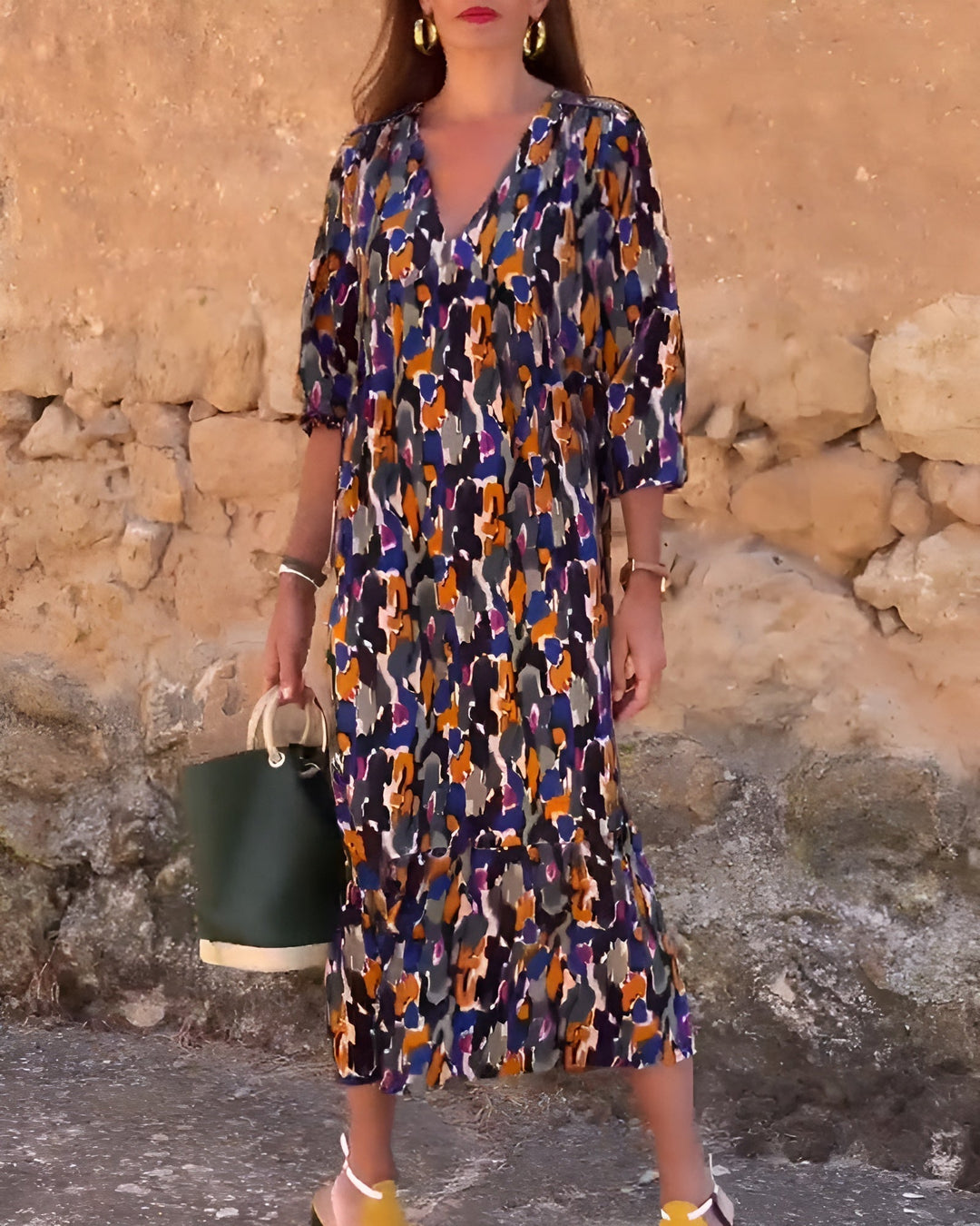 Calloway | Women's Abstract Print Midi Dress - Image 3