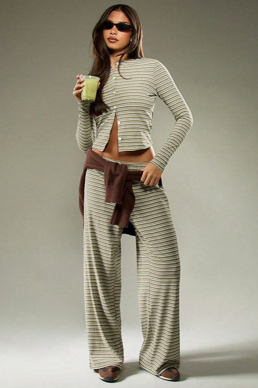 Calmara | Women's Festival Two Piece Set Co-ord - Striped - Image 2