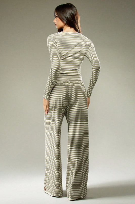 Calmara | Women's Festival Two Piece Set Co-ord - Striped - Image 3