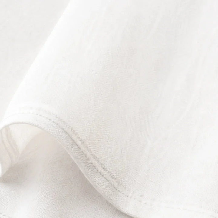 Calvara | Women's Boho Embroidered V-Neck Blouse - White - Image 8