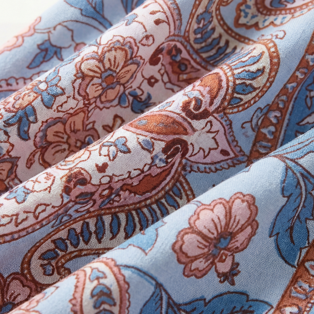 Calvara | Women's Boho Maxi Dress - Light Blue - Image 10