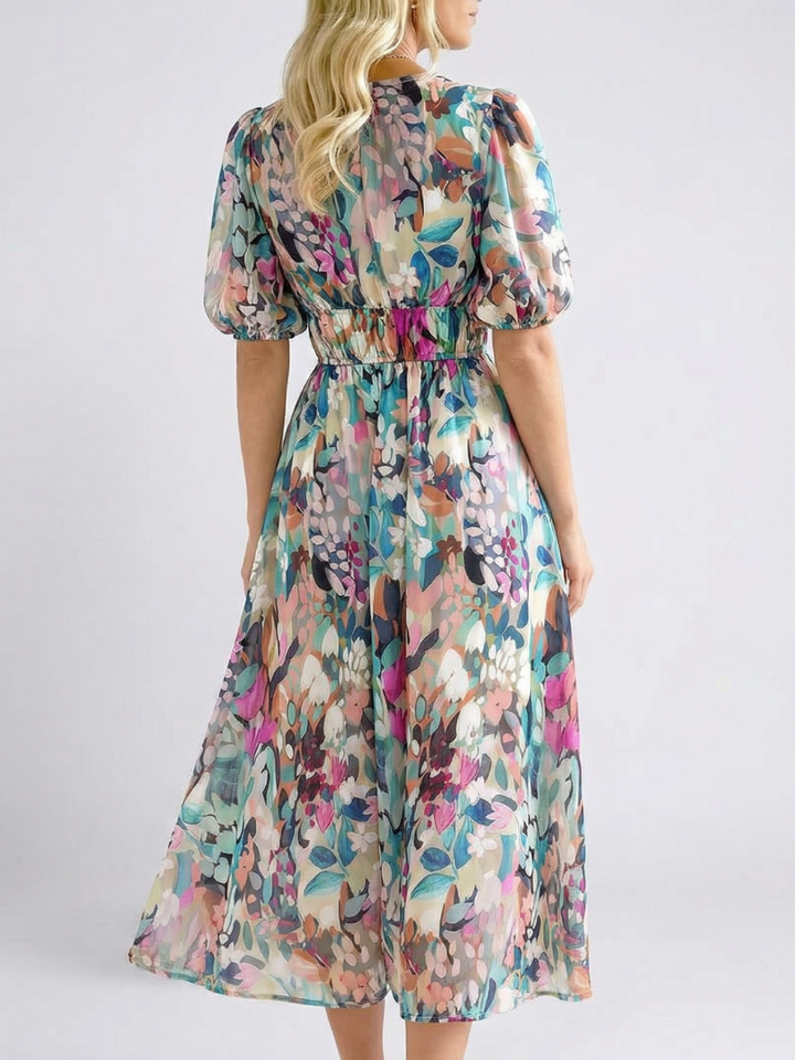 Calvara | Women's Floral Print Midi Dress - Image 2