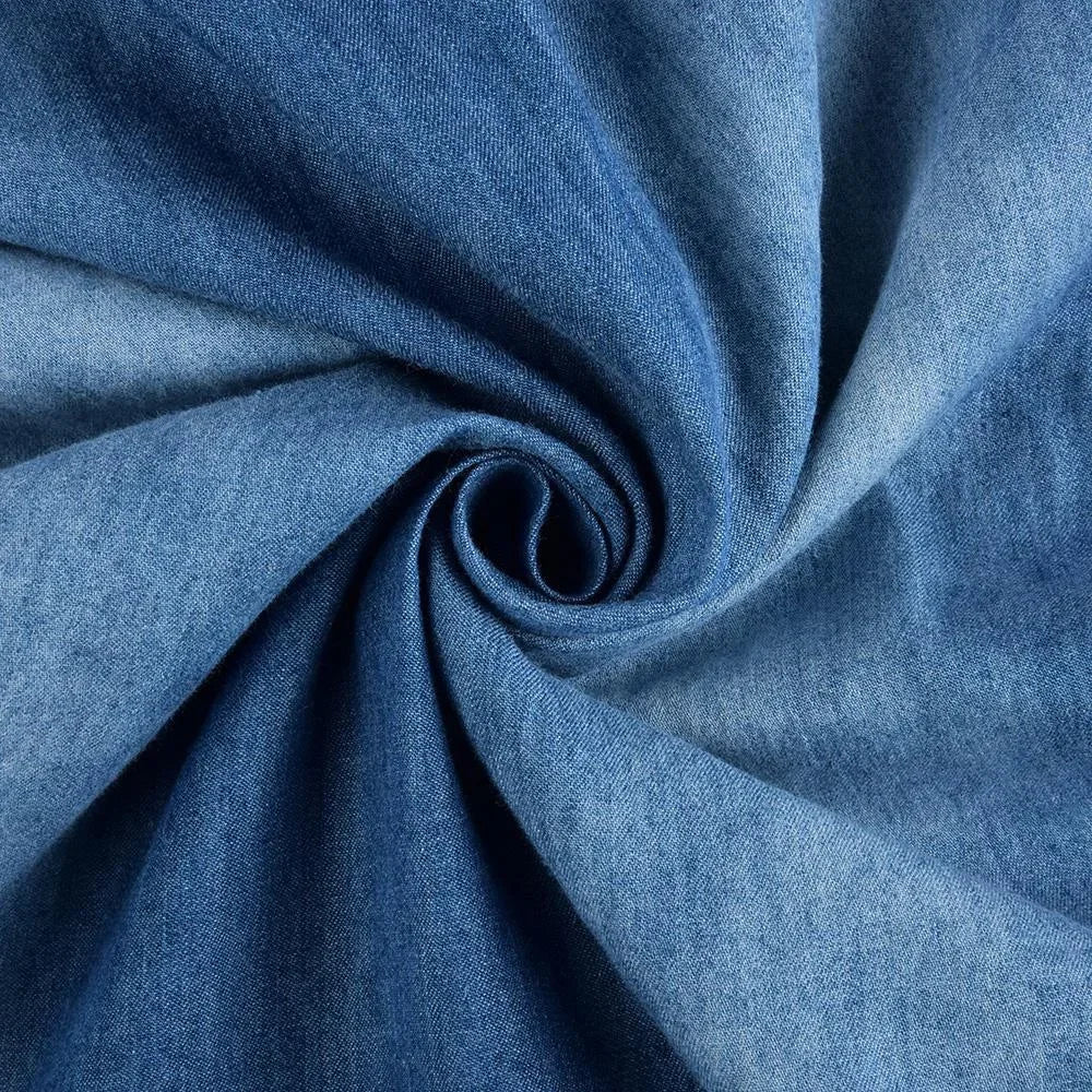Calvara | Women's Relaxed Fit Denim Summer Dress - Blue - Image 5
