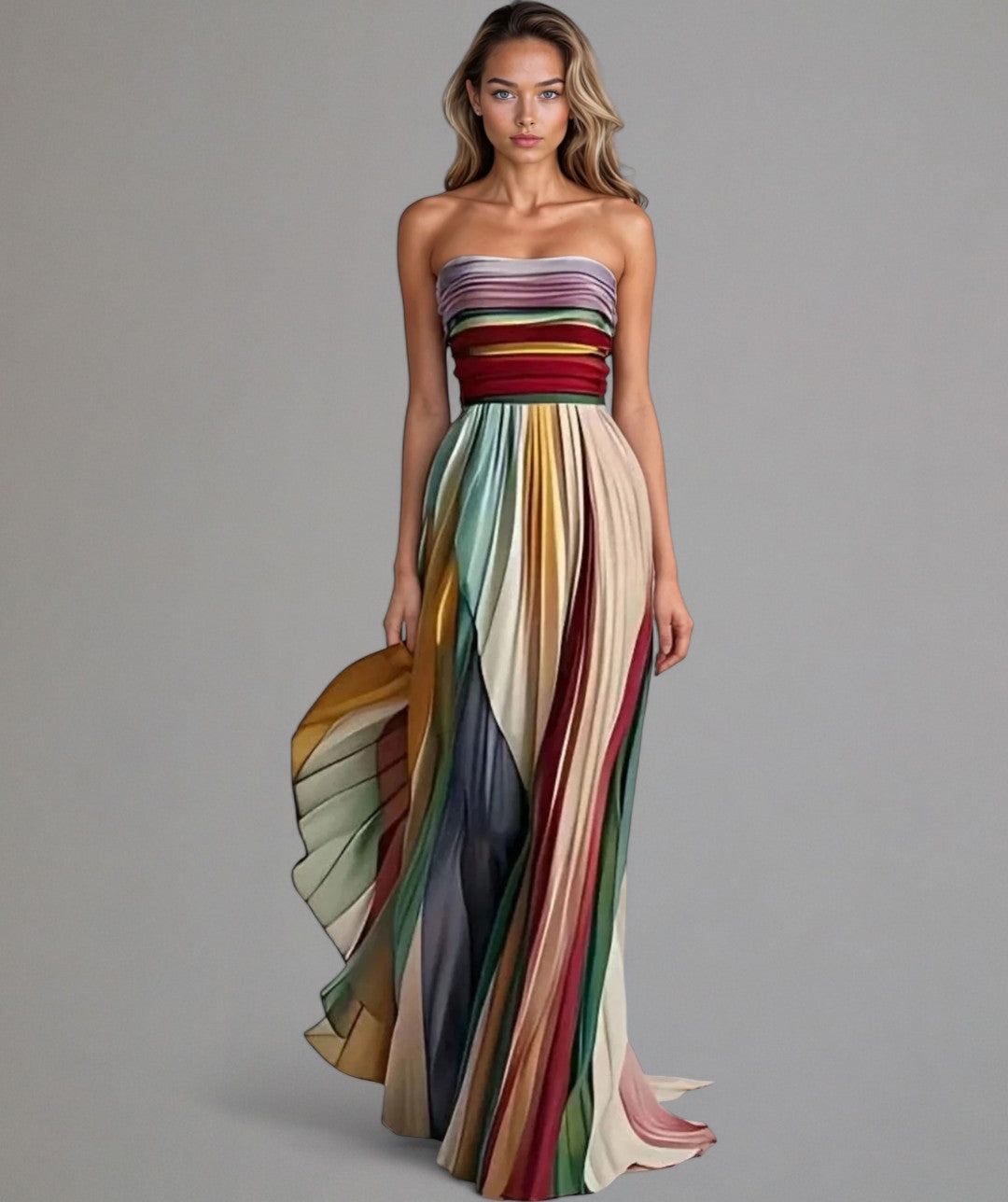 Calvara | Women's Strapless Formal Maxi Dress - Image 2