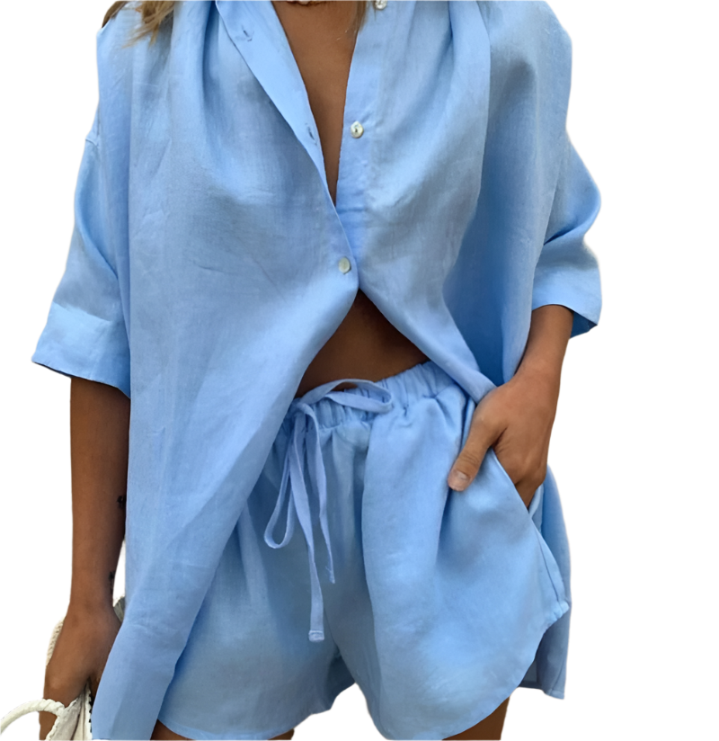 Calvera | Women's Linen Shorts Set Two-Piece - Image 11