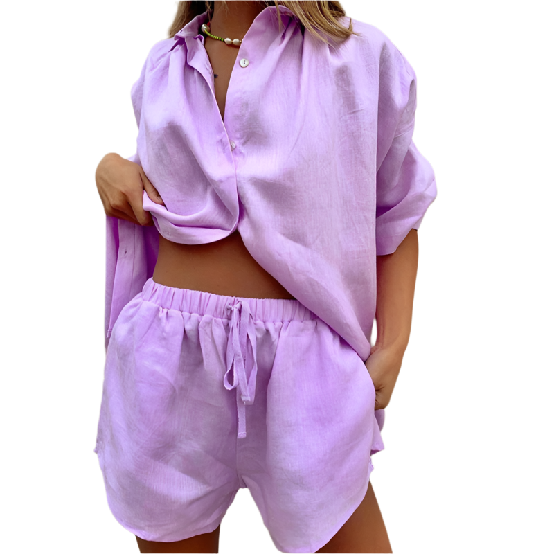 Calvera | Women's Linen Shorts Set Two-Piece - Image 12