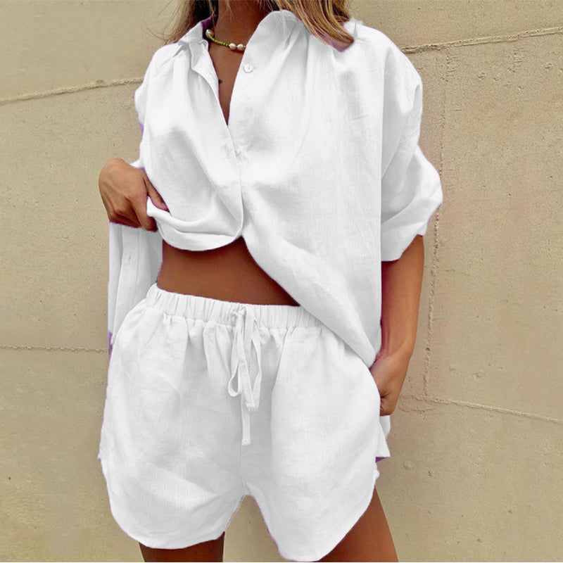 Calvera | Women's Linen Shorts Set Two-Piece - Image 2