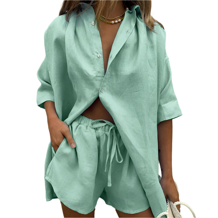 Calvera | Women's Linen Shorts Set Two-Piece - Image 7