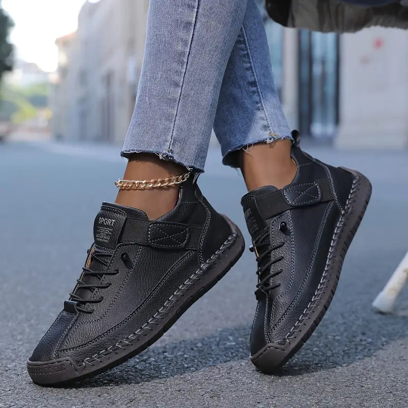 Calveth | Women's Casual Sneakers Everyday Flat Shoes - Black - Image 1