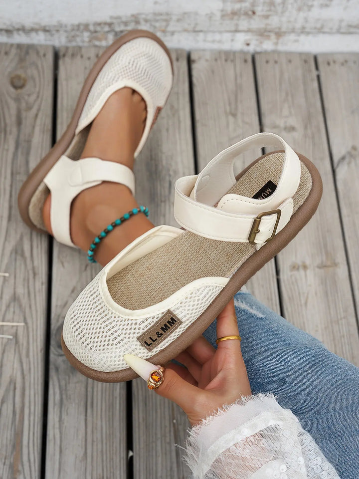 Calveth | Women's Closed-Toe Flat Sandals - White - Image 1