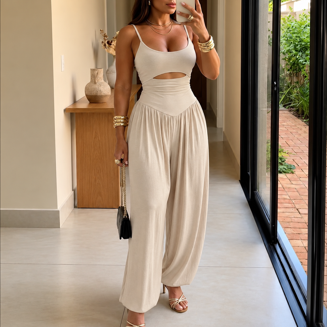 Calveth | Women's Cutout Wide Leg Jumpsuit - Black - Image 13