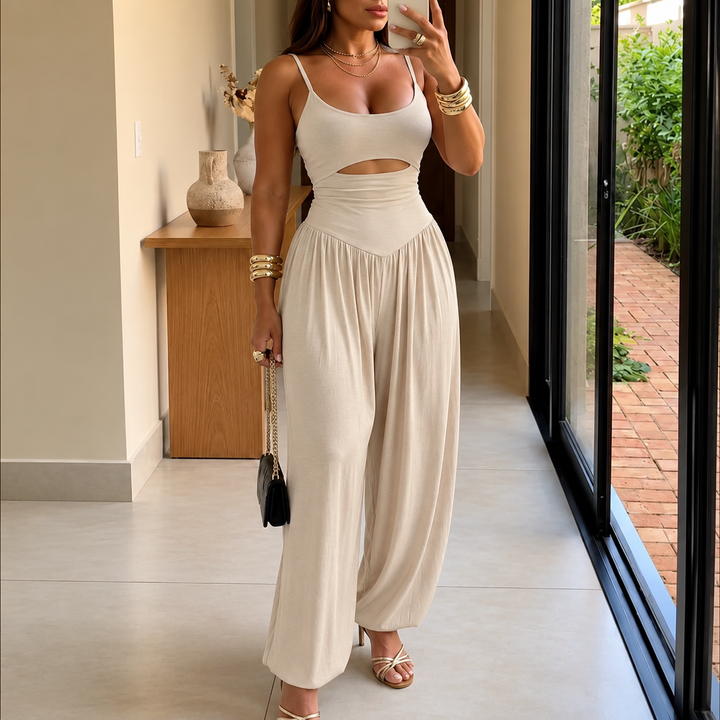 Calveth | Women's Cutout Wide Leg Jumpsuit - Black - Image 13