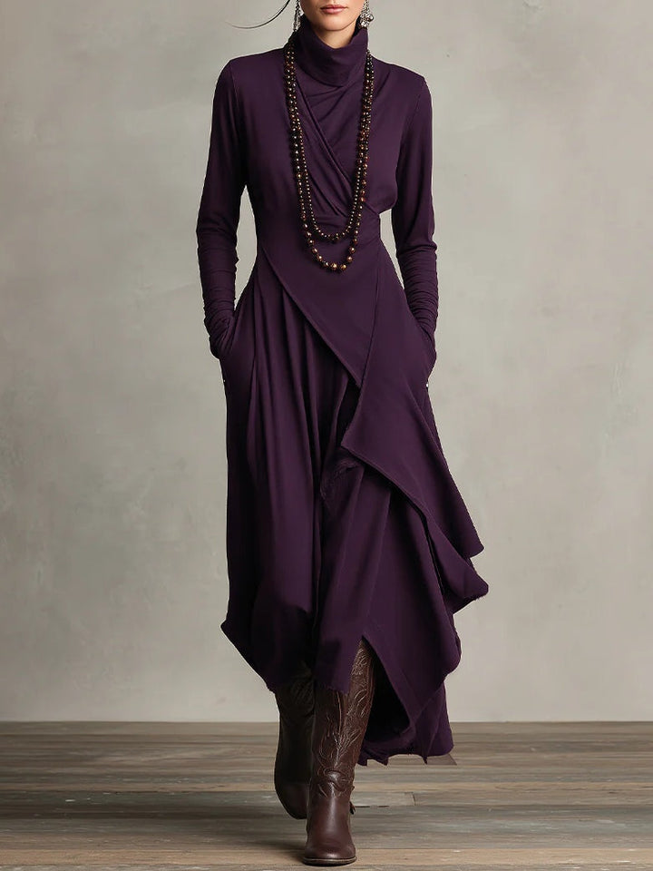 Calveth | Women's Formal Maxi Dress Long Sleeve - Purple - Image 1