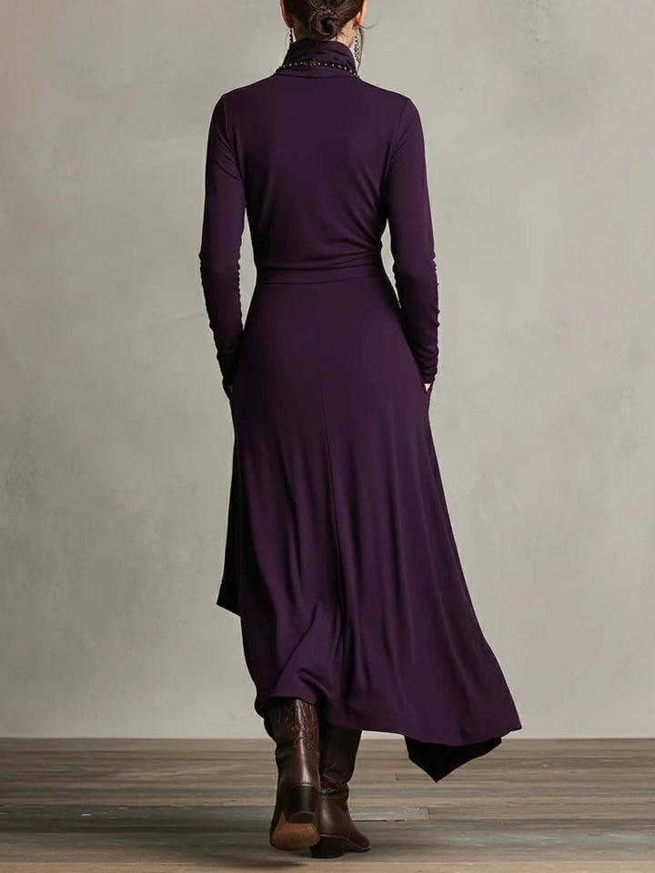 Calveth | Women's Formal Maxi Dress Long Sleeve - Purple - Image 2