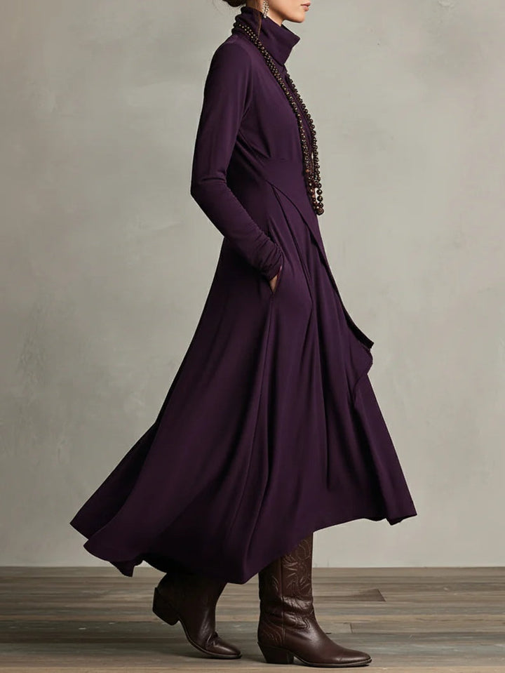 Calveth | Women's Formal Maxi Dress Long Sleeve - Purple - Image 3