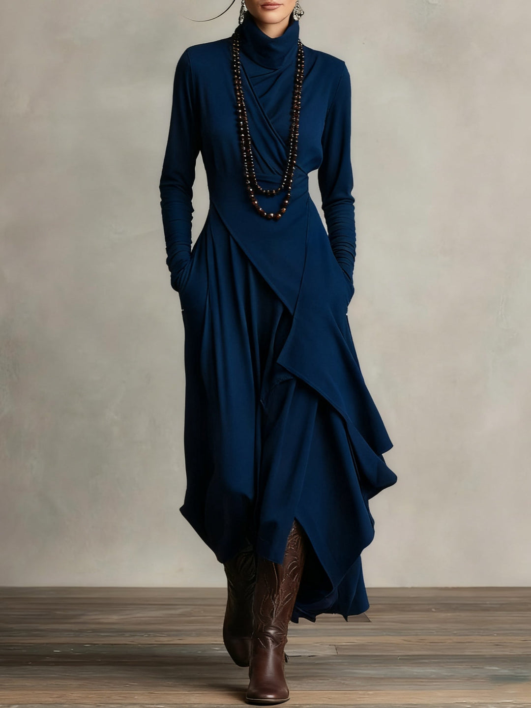 Calveth | Women's Formal Maxi Dress Long Sleeve - Purple - Image 7