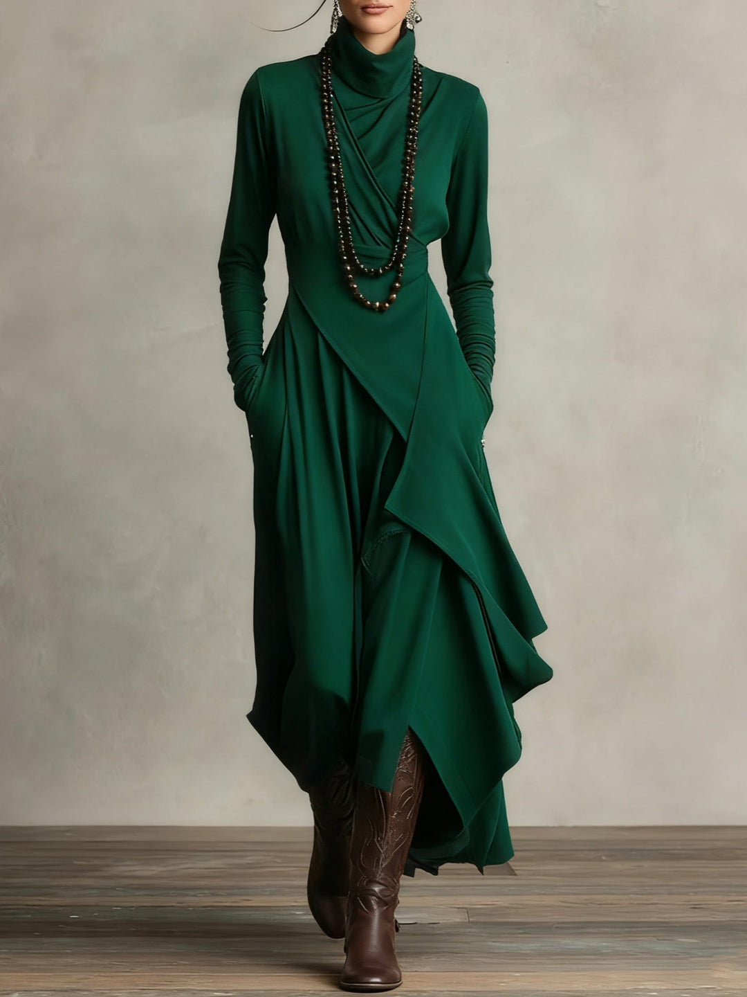 Calveth | Women's Formal Maxi Dress Long Sleeve - Purple - Image 8