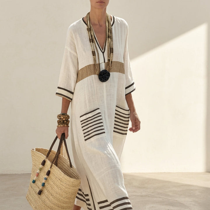 Calveth | Women's Linen Maxi Dress - Image 4