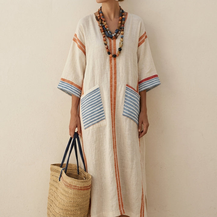 Calveth | Women's Linen Maxi Dress - Image 5