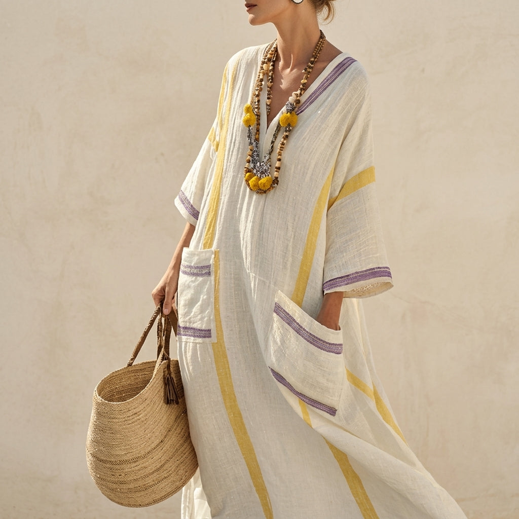 Calveth | Women's Linen Maxi Dress - Image 6