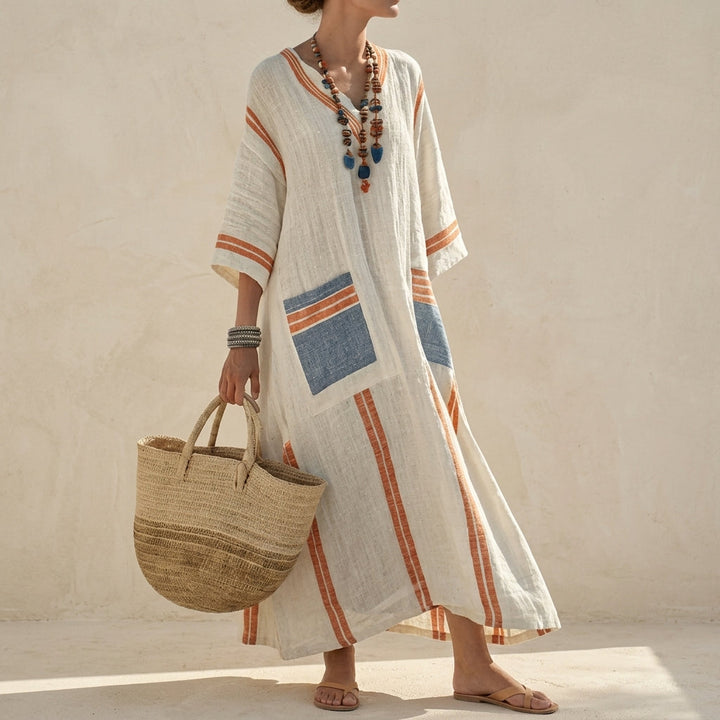Calveth | Women's Linen Maxi Dress - Image 7