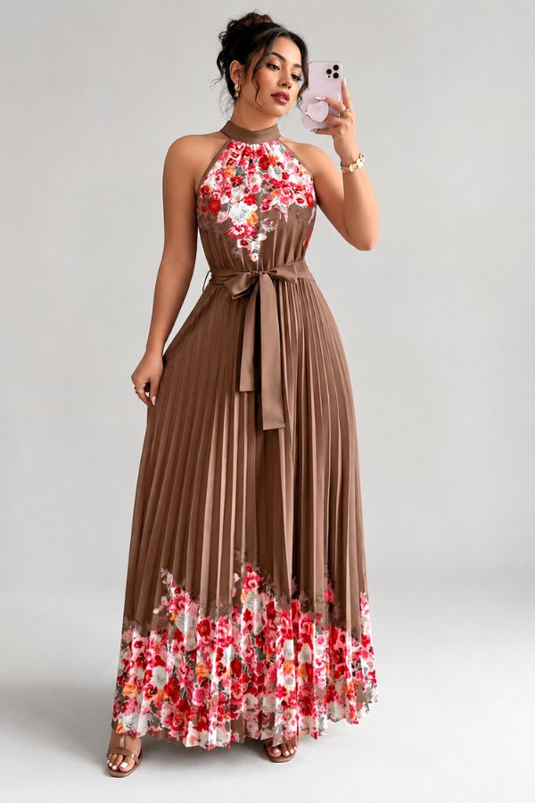 Calveth | Women's Summer Midi Dress - Pink - Image 13