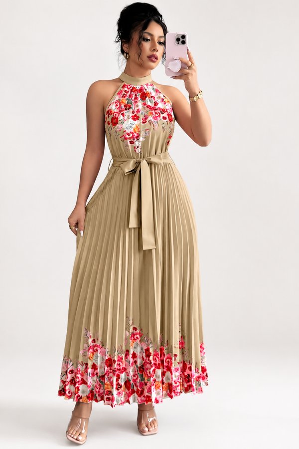 Calveth | Women's Summer Midi Dress - Pink - Image 15